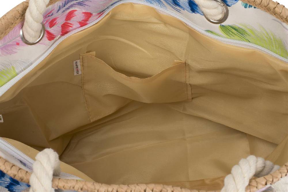 Stylebreaker Strandtasche mit bunten Federn JETZT KAUFEN