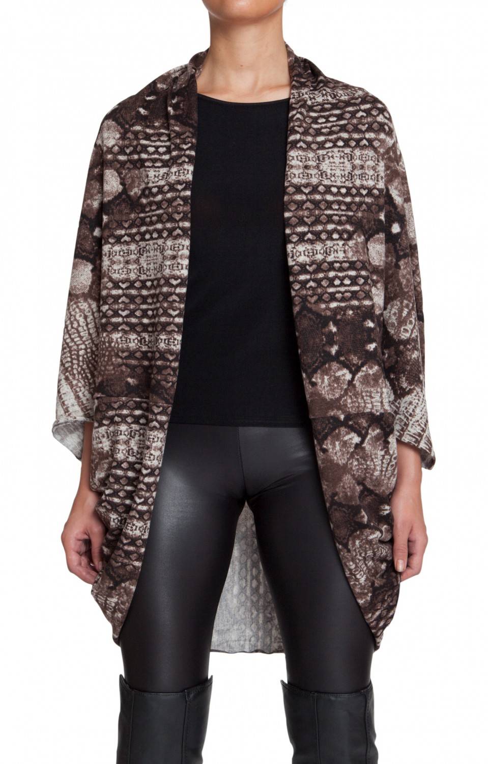 Stylebreaker Cardigan Weste / Schal mit Animal Print Zeitbegrenzte Promotion