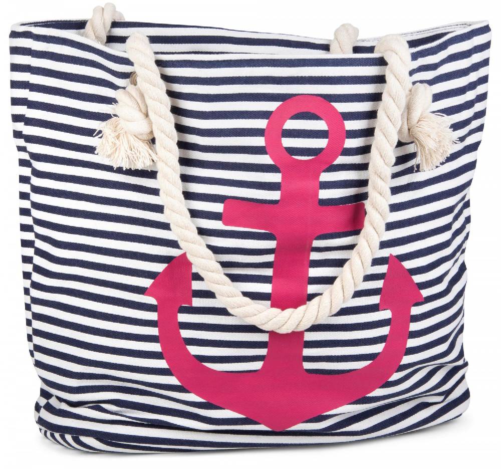 Stylebreaker Strandtasche mit Streifen und Anker