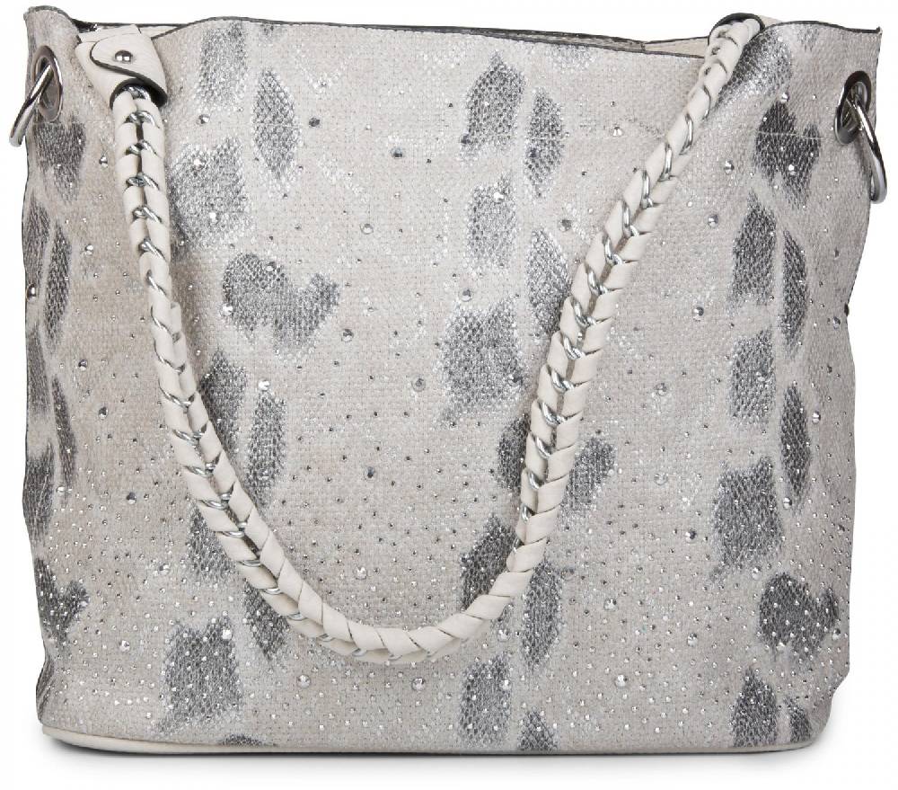 Stylebreaker Handtaschen Set mit Strass Applikation in Schlangenleder Optik Riesige Rabatte
