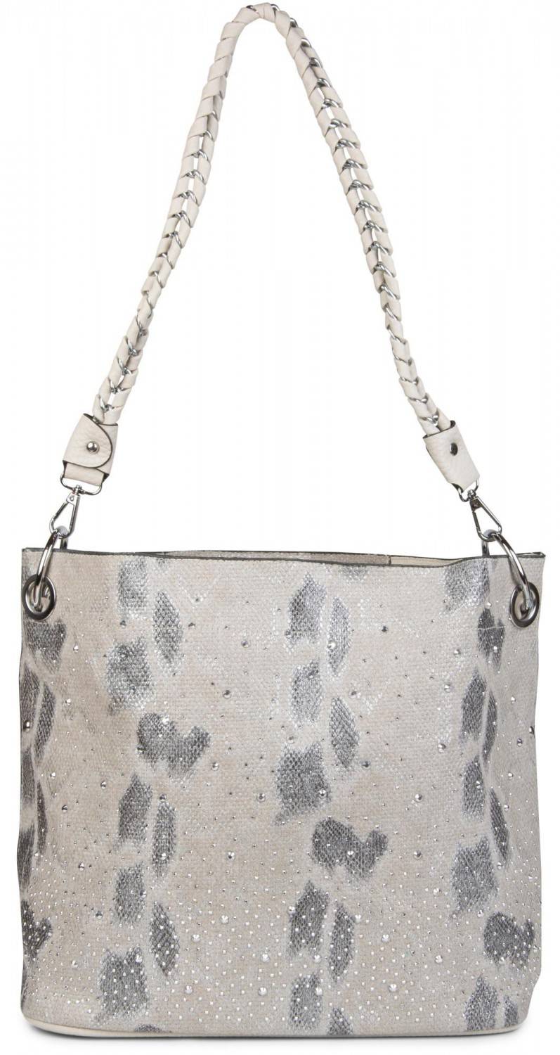 Stylebreaker Handtaschen Set mit Strass Applikation in Schlangenleder Optik Riesige Rabatte