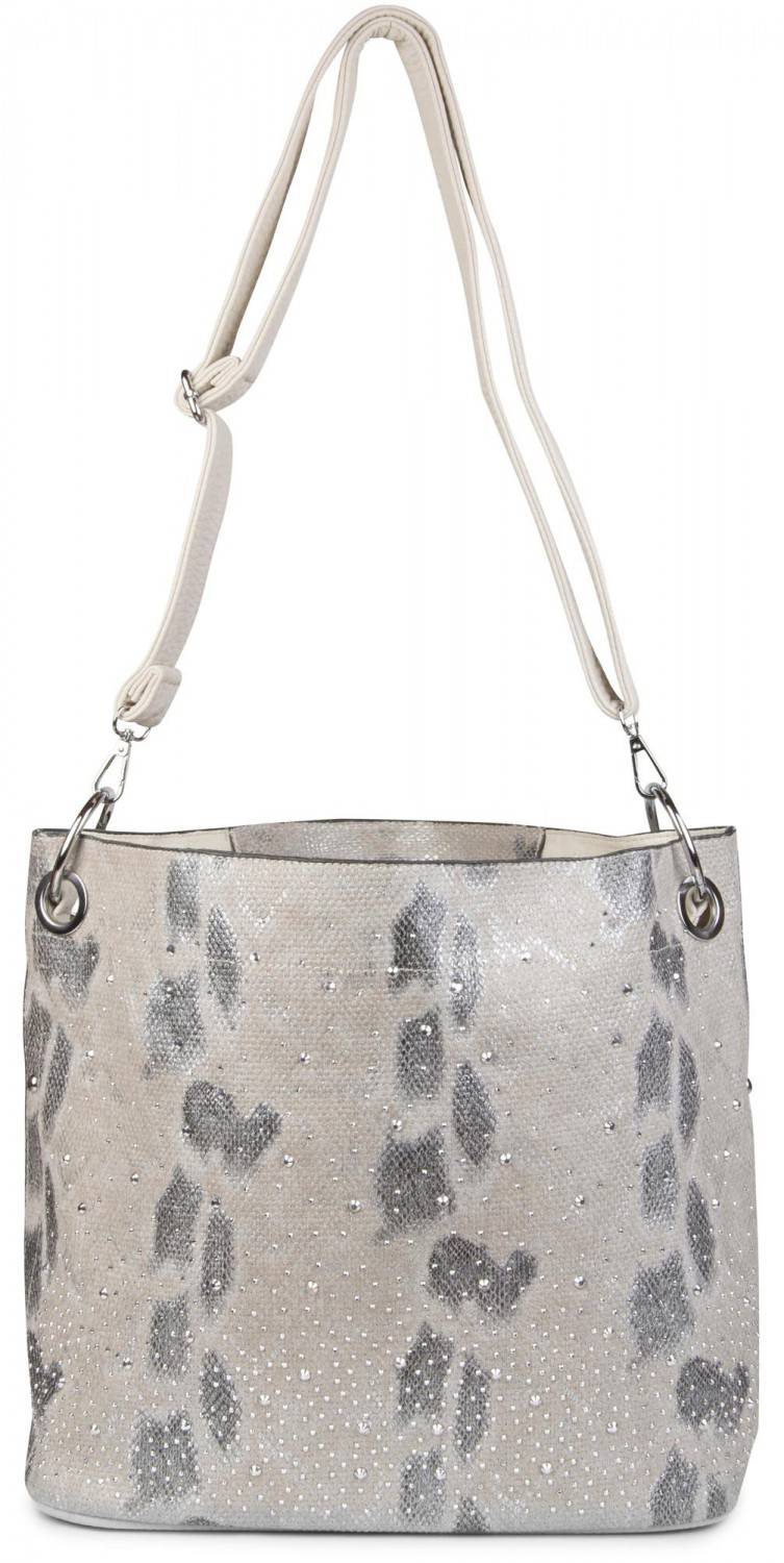 Stylebreaker Handtaschen Set mit Strass Applikation in Schlangenleder Optik Riesige Rabatte