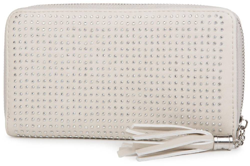 Stylebreaker Geldbörse mit All Over Strass Nieten mit Reißverschluss 50% Rabatt mit kostenlosem Versand