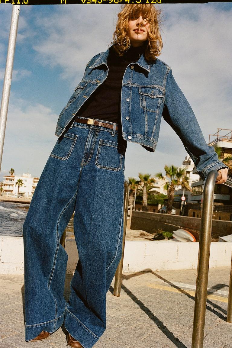 H&M Wide High Jeans Online Outlet