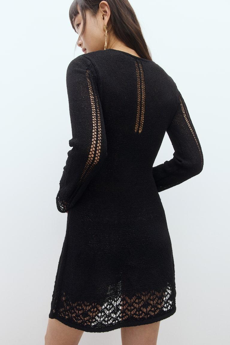 H&M Minikleid in Ajourstrick Osterangebot
