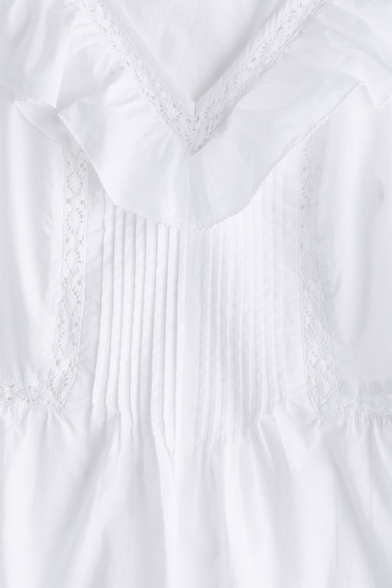 H&M Baumwolltop mit Volant Online Outlet