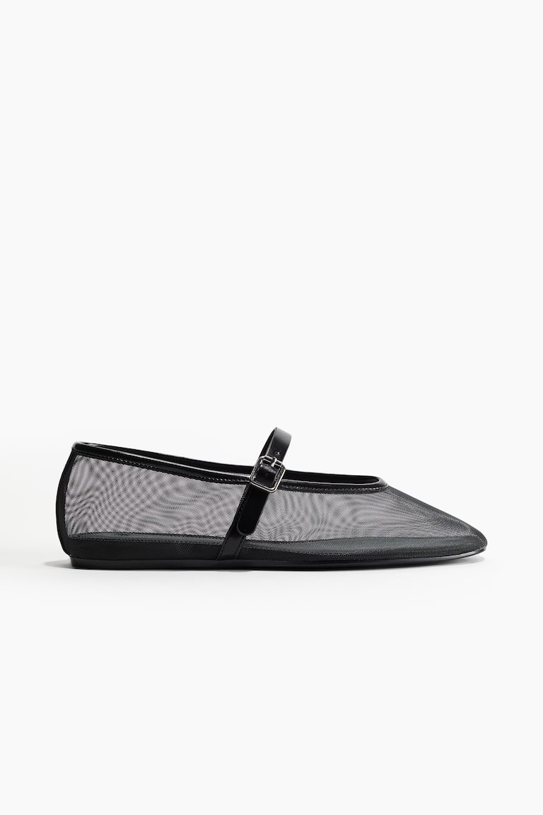 H&M Ballerinas im Mary-Jane-Stil aus Mesh Fabrikladen