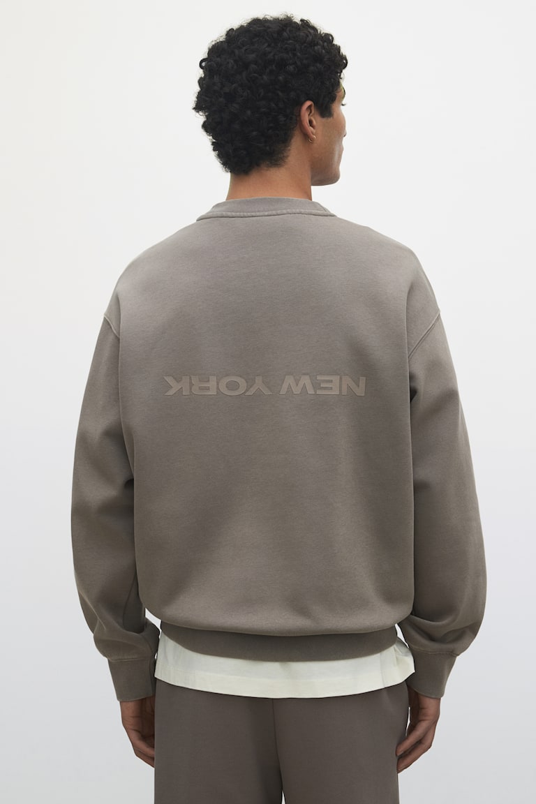 H&M Bedrucktes Sweatshirt in Loose Fit Riesige Rabatte