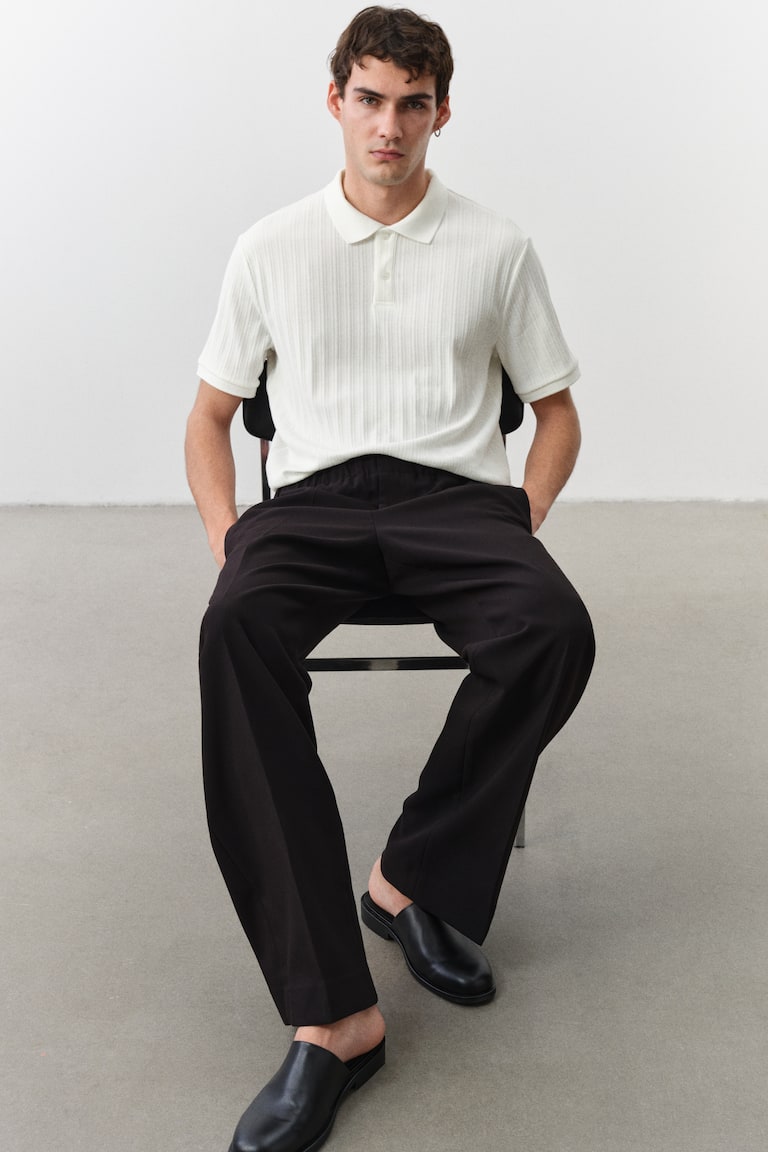 H&M Poloshirt aus Strukturjersey in Slim Fit Kostenloser Versand international