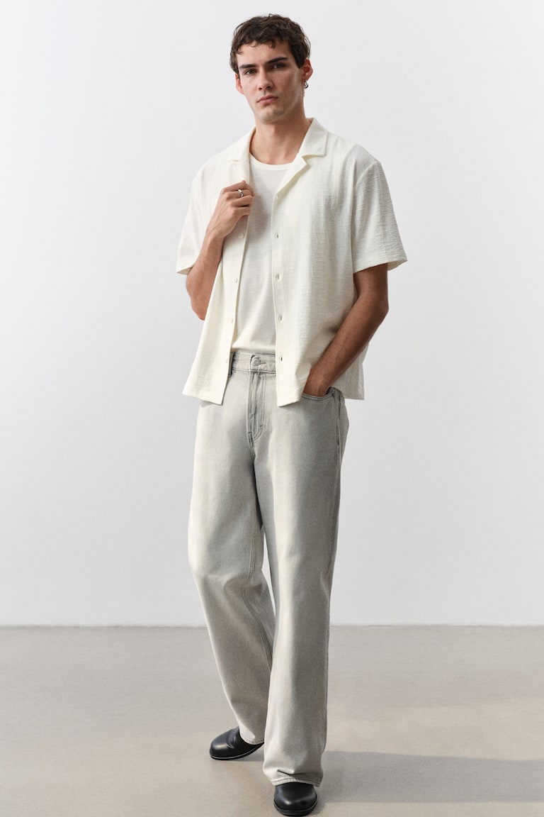 H&M Freizeithemd aus Jersey in Regular Fit Black Friday Preise