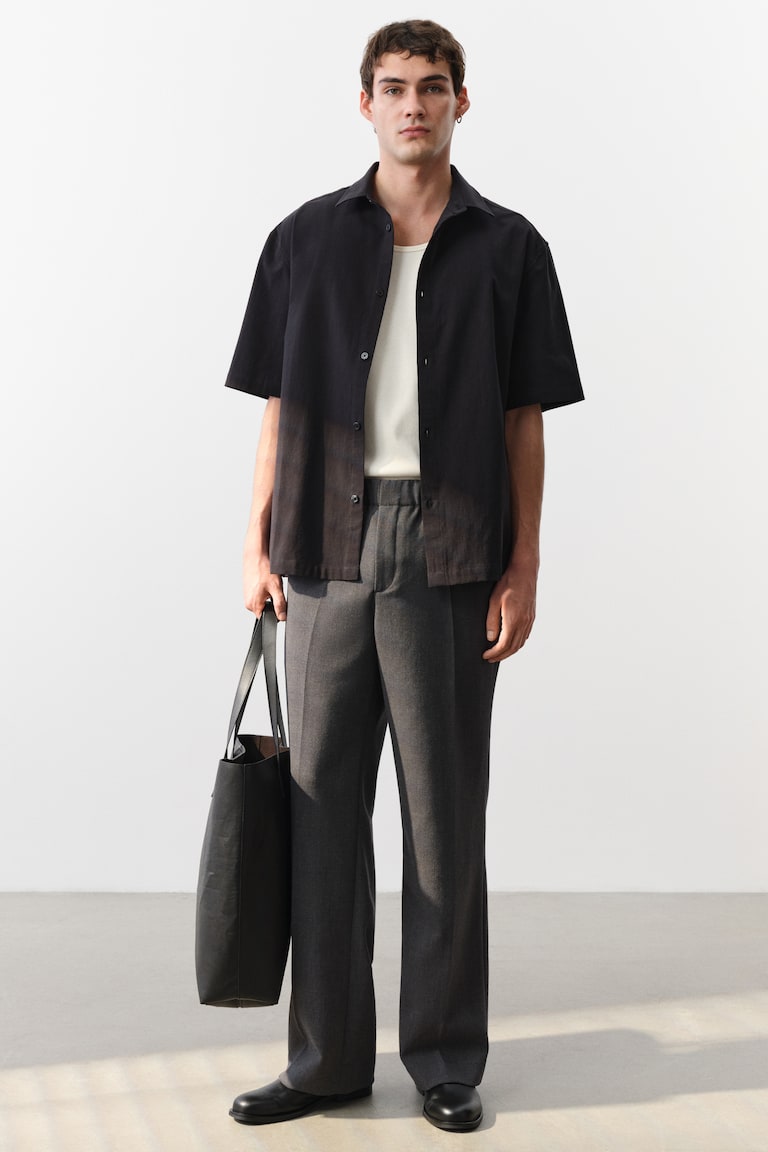 H&M Hemd mit Struktur in Regular Fit Im Verkauf