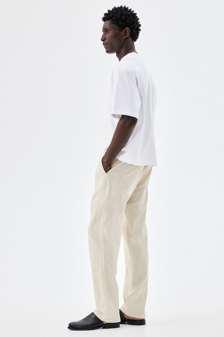 H&M Hose aus Leinenmix in Regular Fit Blitzangebot