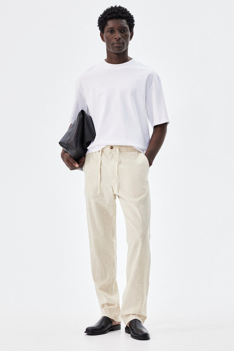 H&M Hose aus Leinenmix in Regular Fit