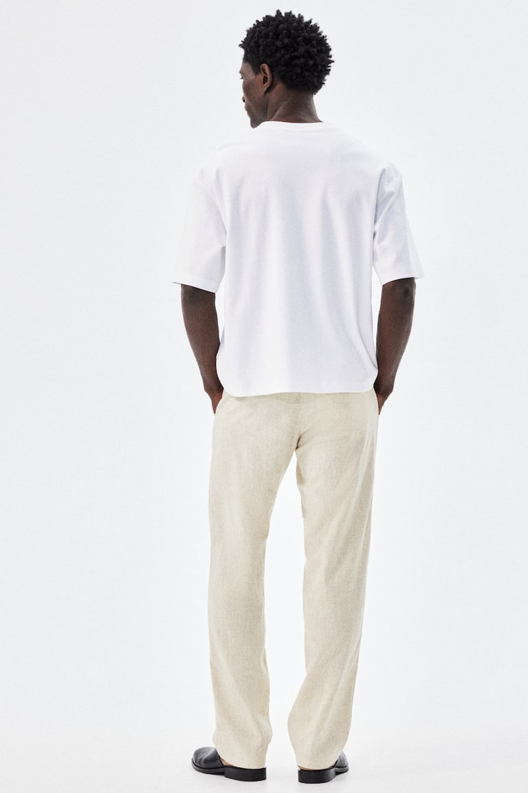 H&M Hose aus Leinenmix in Regular Fit Große Rabatte