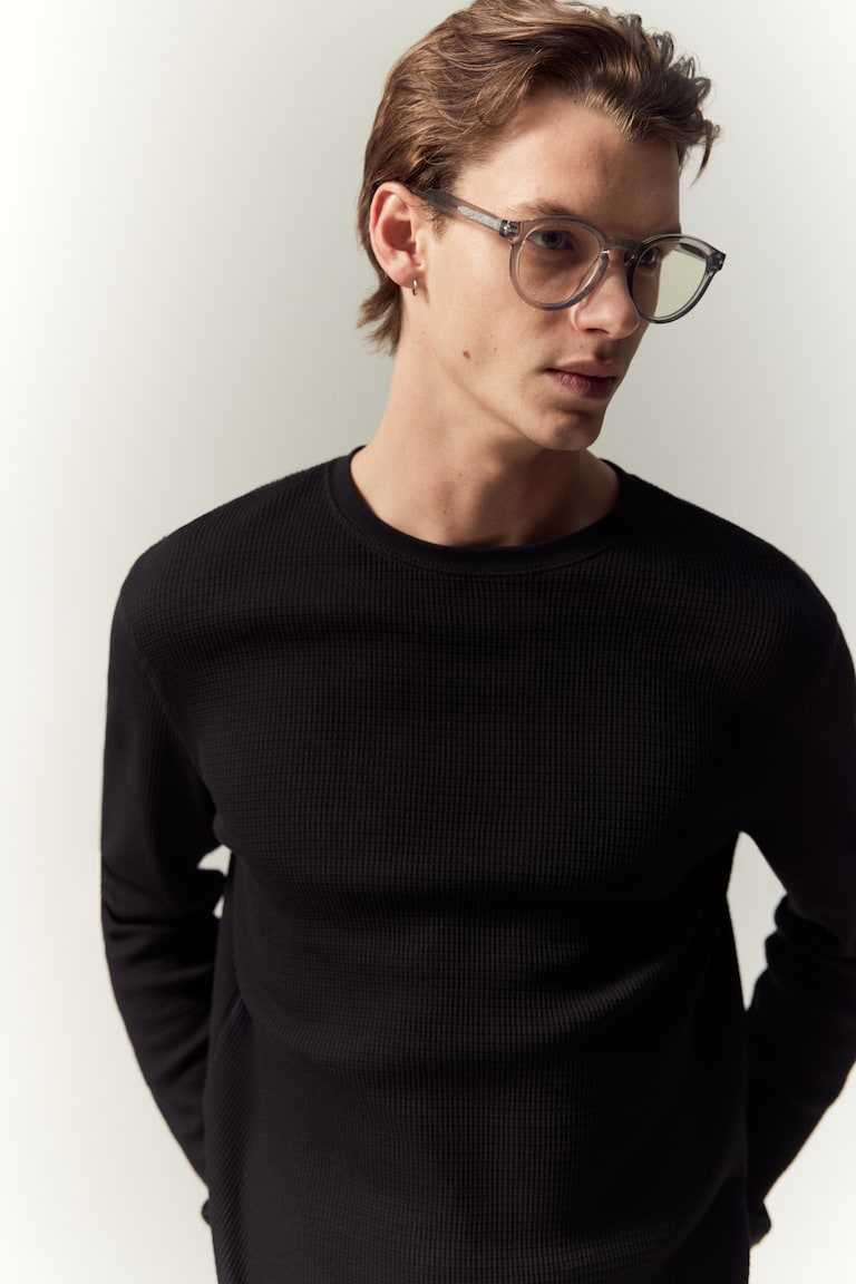 H&M Shirt aus Waffeljersey in Slim Fit Rabatte dieses Monats