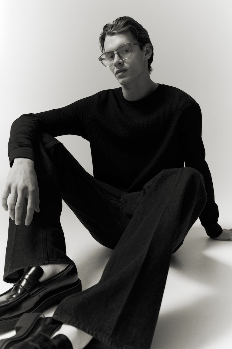 H&M Shirt aus Waffeljersey in Slim Fit Rabatte dieses Monats