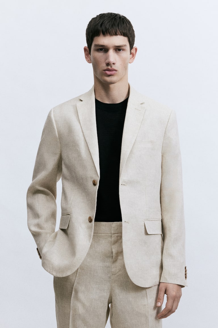 H&M Leinensakko in Slim Fit