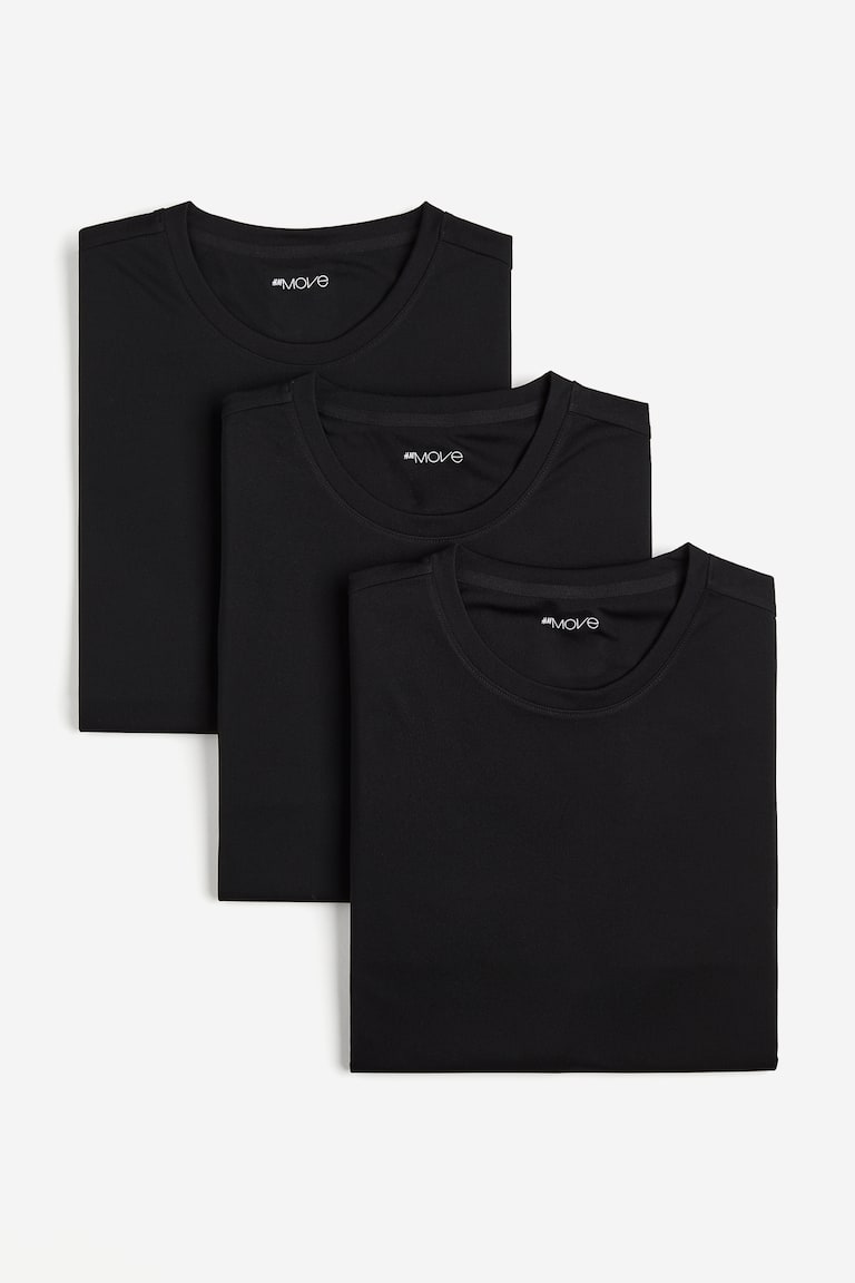 H&M 3er-Pack Sportshirts mit DryMove™ in Regular Fit Bis zu 50% Rabatt