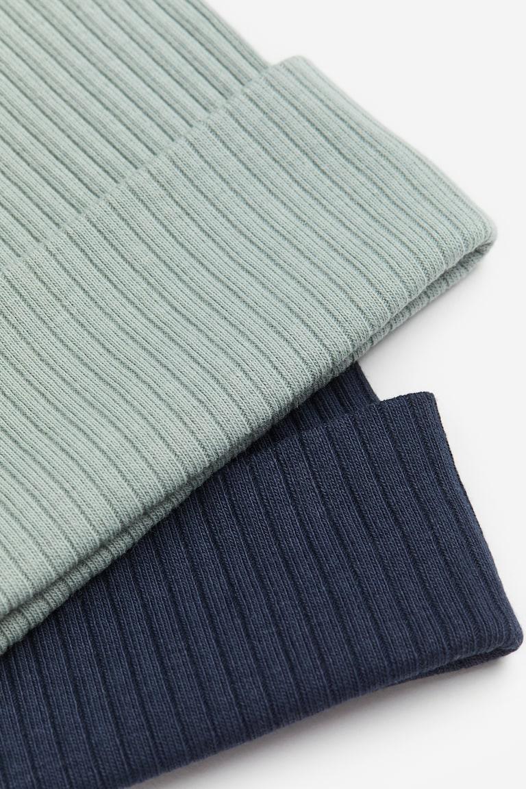H&M 2er-Pack Gerippte Beanies mit Ohren Neueste Mode
