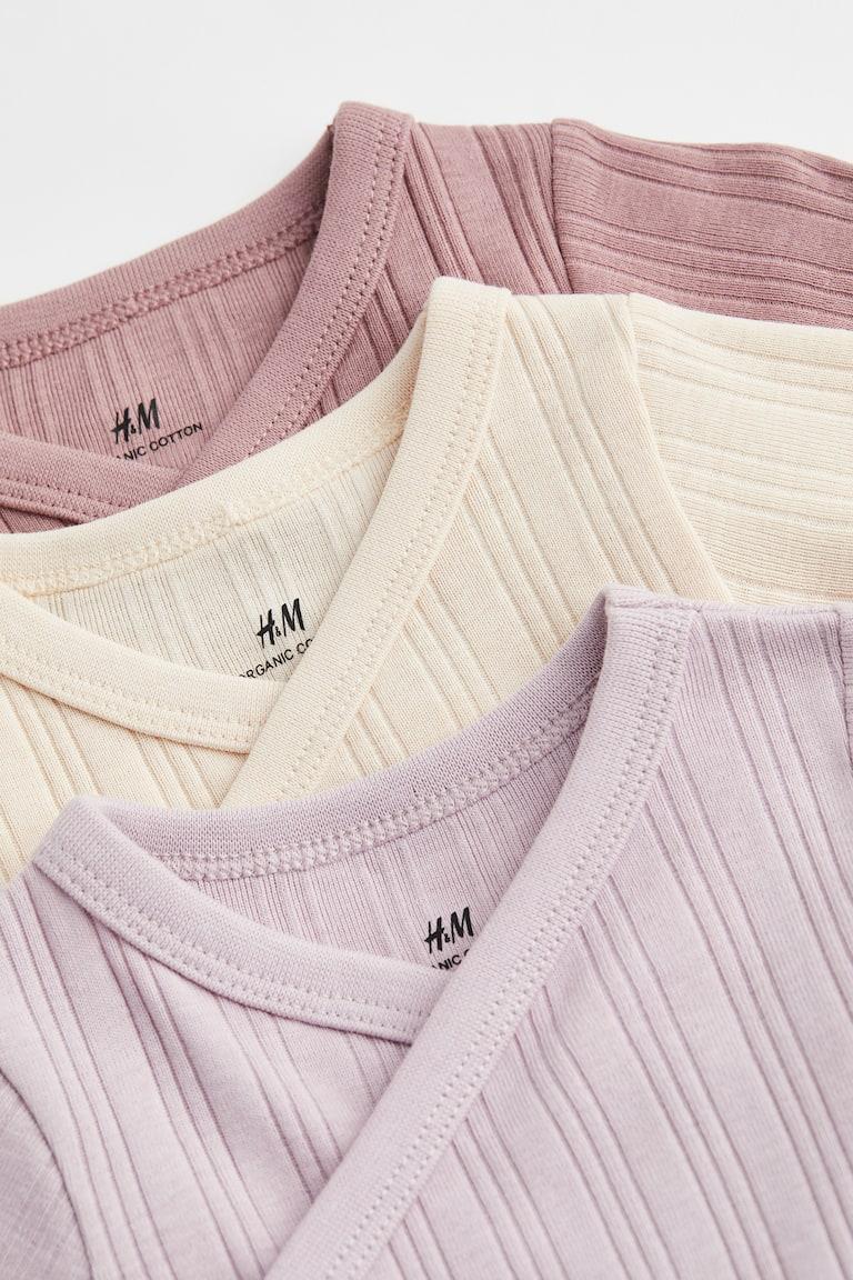 H&M 3er-Pack Gerippte Wickelbodys Sonderangebote