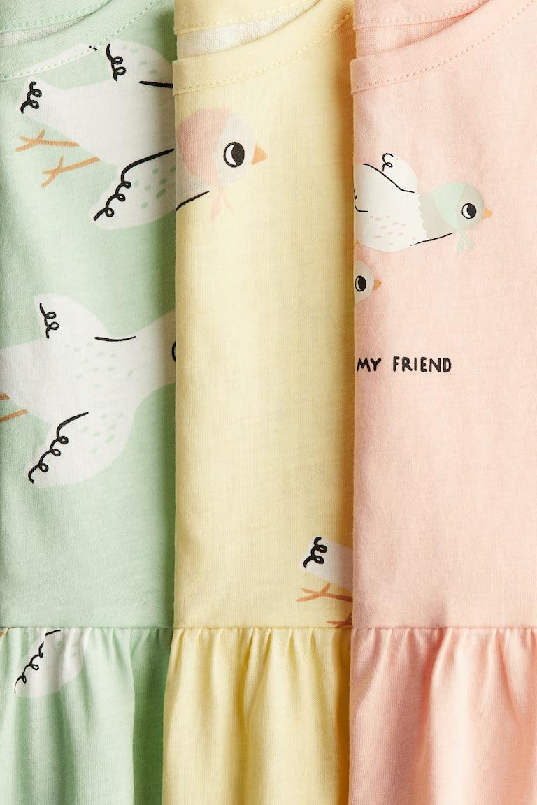 H&M 3er-Pack Bedruckte Baumwollkleider Nur noch ein Tag übrig