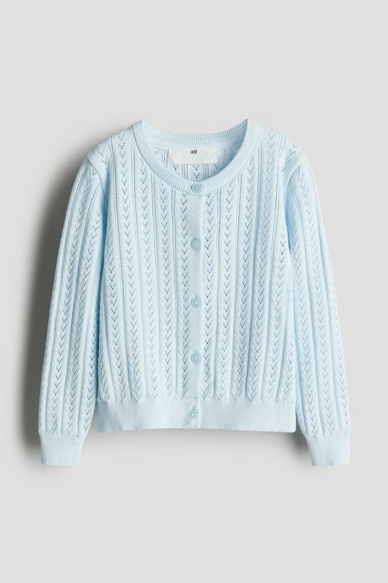 H&M Baumwoll-Cardigan in Pointellestrick im Angebot