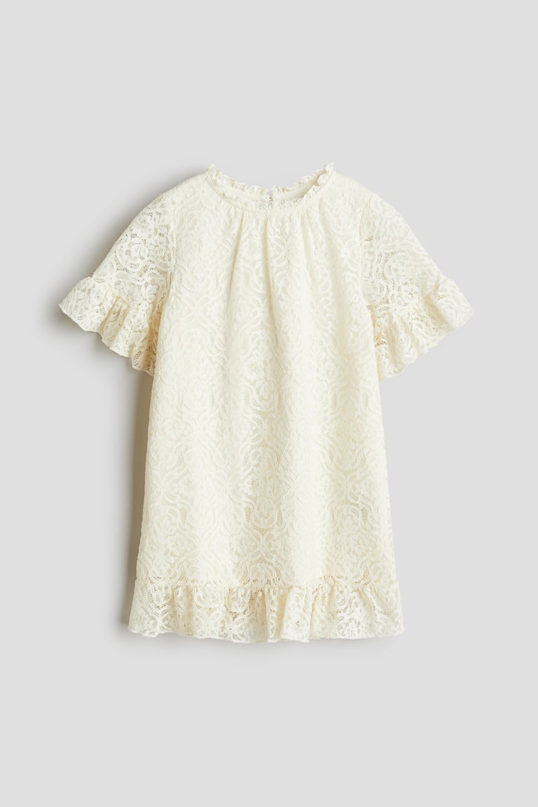 H&M Spitzenkleid mit Volantbesätzen Flash Sale