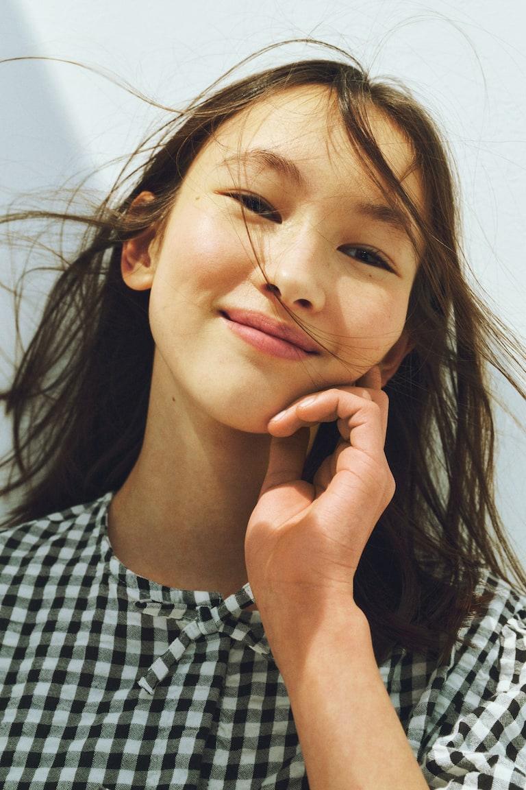 H&M Peplumbluse aus Baumwoll-Seersucker Versandkostenfrei