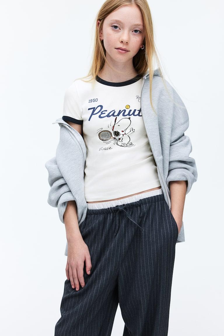 H&M Jerseyshirt mit Print Bis zu 60% Rabatt