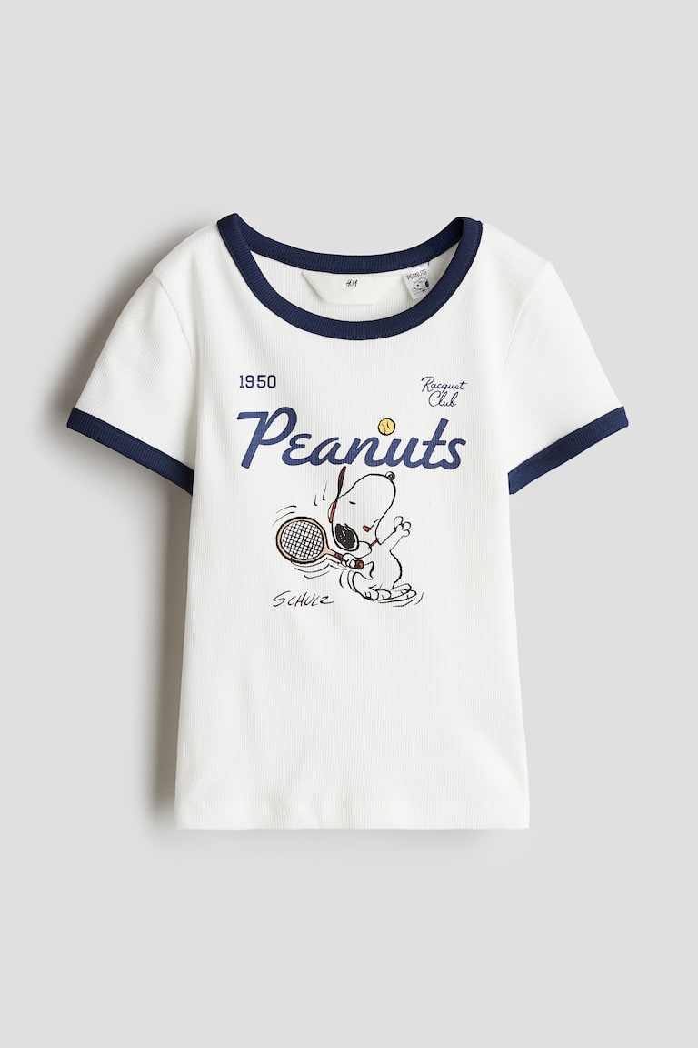 H&M Jerseyshirt mit Print Bis zu 60% Rabatt